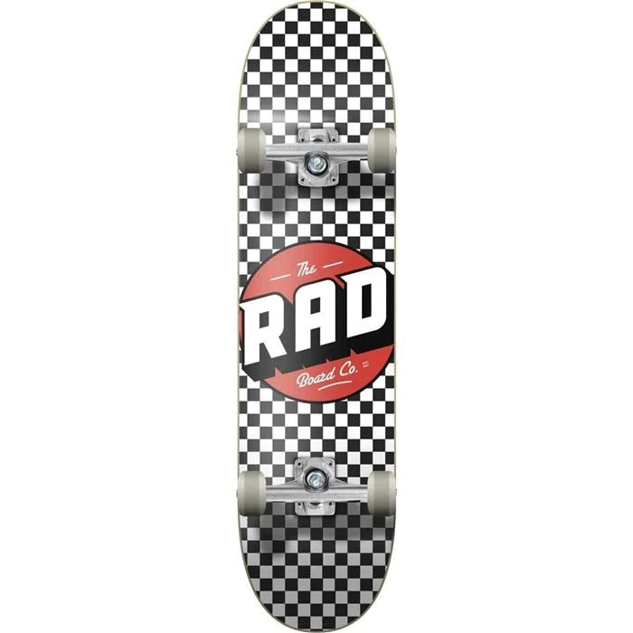 RAD Unisex - Adult Checkers Progressive Skateboard, Black/White, 7.75 Inches