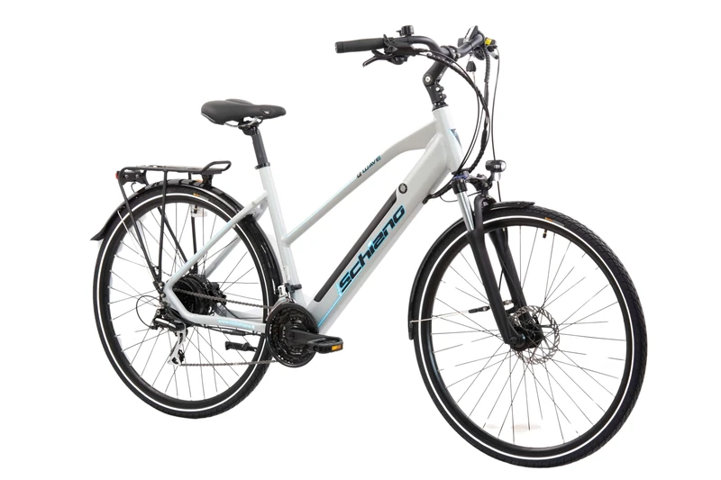 F.lli Schiano E-Wave, Electric Bike for Adults, 28" Trekking Bike, 36V 11.6Ah Removable Battery, 250W Motor, 50Nm, Commuter Ebike, Silver-Blue