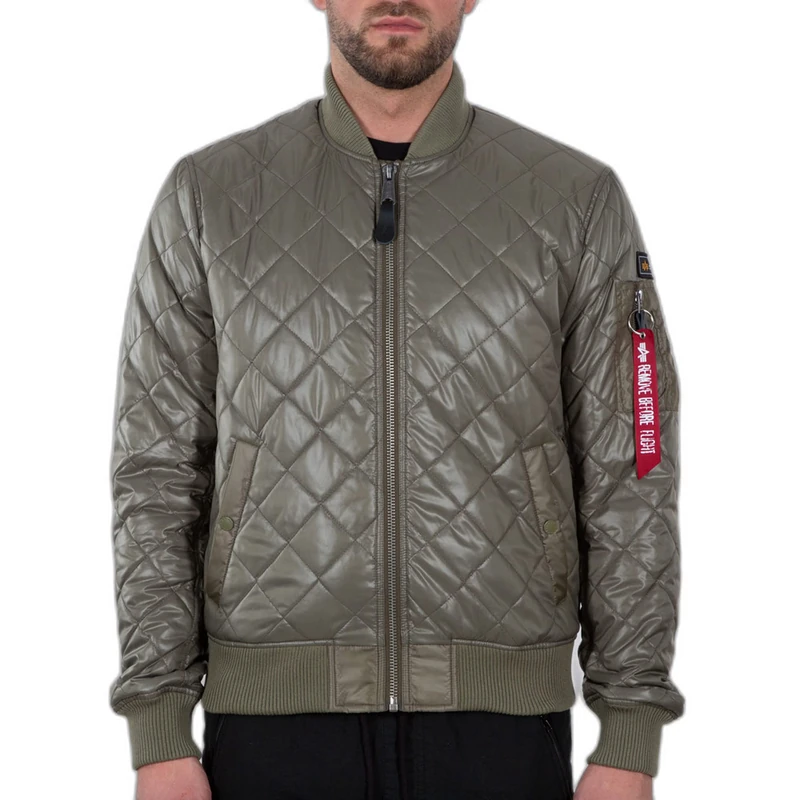 ALPHA INDUSTRIES Men's MA-1 DQ Jacket, Olive, XL