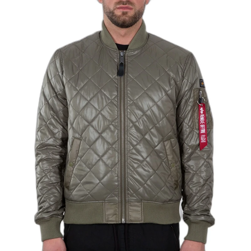 ALPHA INDUSTRIES Men's MA-1 DQ Jacket, Olive, S