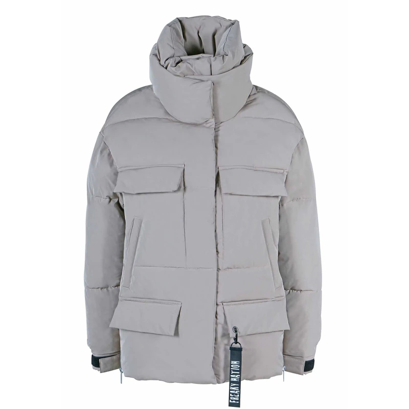 Freaky Nation Women's Ms.Winter-fn Winter Jacket, Shiitake, L