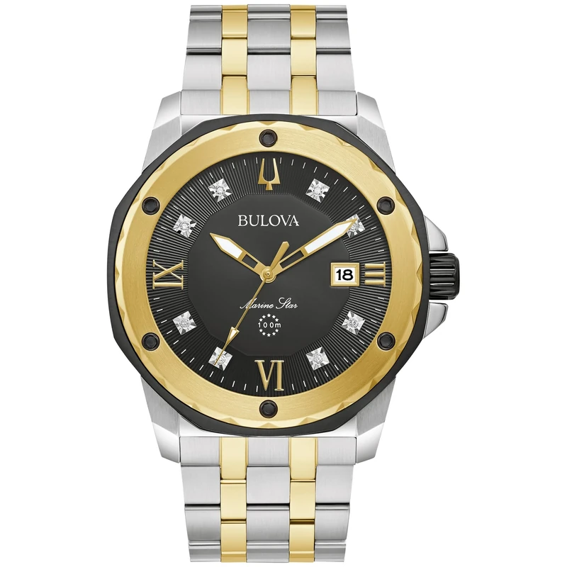 Bulova Men's Analogue Quarz Watch with Stainless Steel Strap 98D175