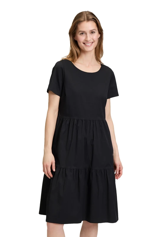 Vera Mont Women's Cotton Dress, Black, 14 - Image 1
