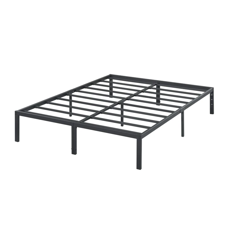 Oleesleep 35cm Sturdy Steel Bed Frame / Steel Slat / Anti-slip Support / Mattress Foundation / Metal Bed / Bedframe / Bed / 140 x 200cm / Full / Black / Metal