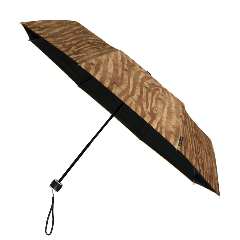 miniMAX Folding Windproof Umbrella – Manual Opening – 8 Fibreglass Ribs – for Women and Men – Durable Polyester Canopy – Large Umbrella Diameter 100 cm – Rustic Zebra