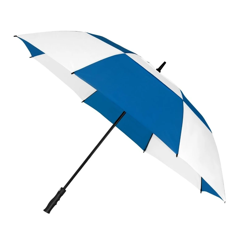 Falcone Golf Umbrella – Windproof – 8 Fibreglass Ribs – Automatic Opening – Durable Polyester Canopy – Large Umbrella Diameter 130 cm – Royal Blue and White