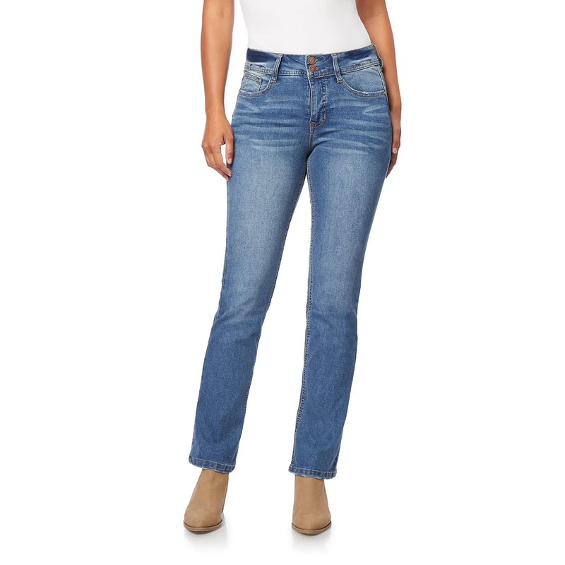 Angels Forever Young Women's Curvy Bootcut Mid-Rise Jeans (Standard and Plus), Slate, 14 Short - Image 1