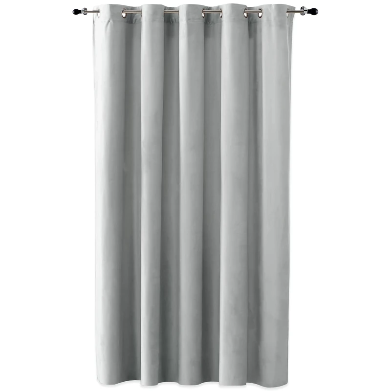 Duffi – Blackout Curtain with Metal Eyelets – Room Curtains, Living Room and Bedroom Curtains, Dark Effect, 1 Piece Long Light Grey, 200 x 260 cm