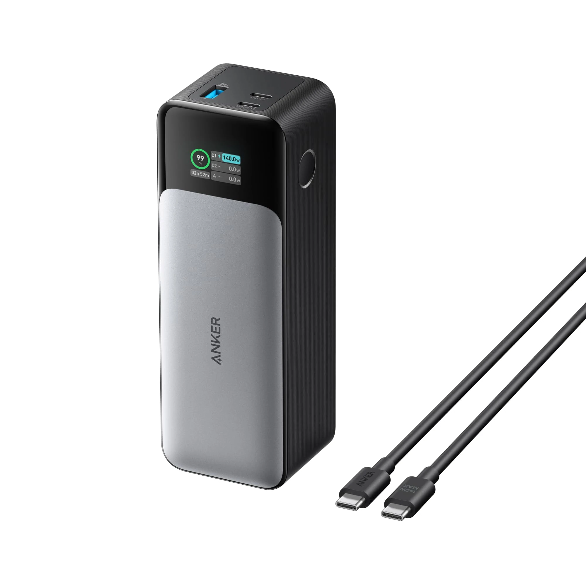 Anker Power Bank, 24,000mAh 3-Port Portable Charger with 140W Output, 737 (PowerCore 24K), Smart Digital Display, Compatible with iPhone 16/15/14/13 Series, Samsung, Dell, AirPods, and More
