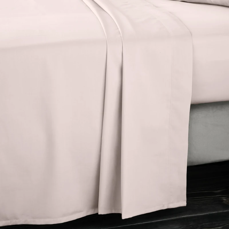 Bianca 400 Thread Count Cotton Sateen Super King Flat Sheet Blush