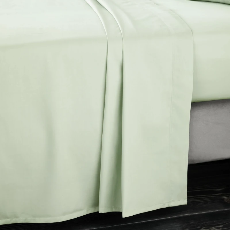 Bianca 400Tc Cotton Sateen King Flat Sheet Green