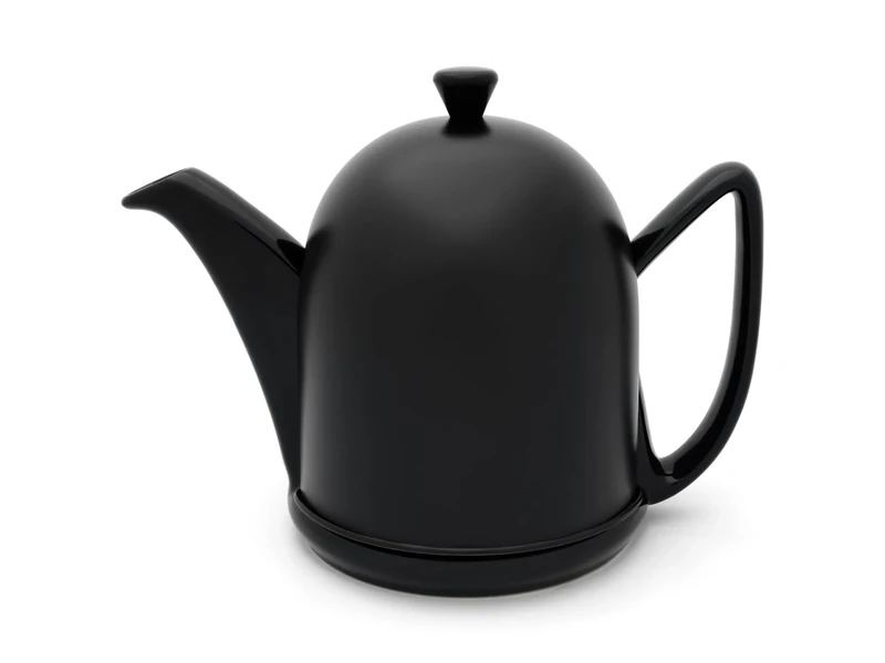 Bredemeijer Small Black Ceramic Teapot 1.0 litres Stoneware Insulating Ceramic Jug with Stainless Steel Tea Filter