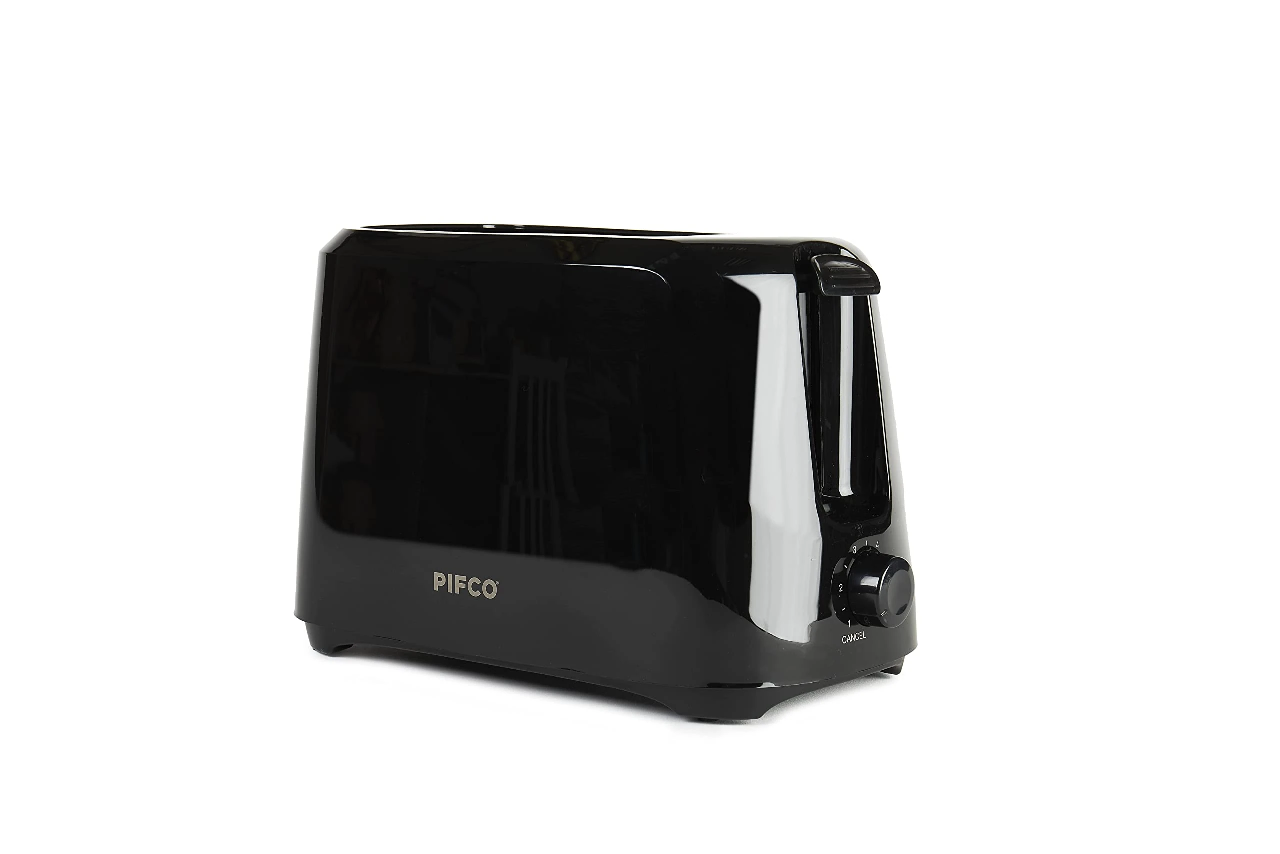 PIFCO® Black Toaster 2 Slice - 700W - 6 Browning Controls & Anti-Jam Function - Compact Design 2 Slice Toaster - Easy to Clean with Removable Crumbs Tray