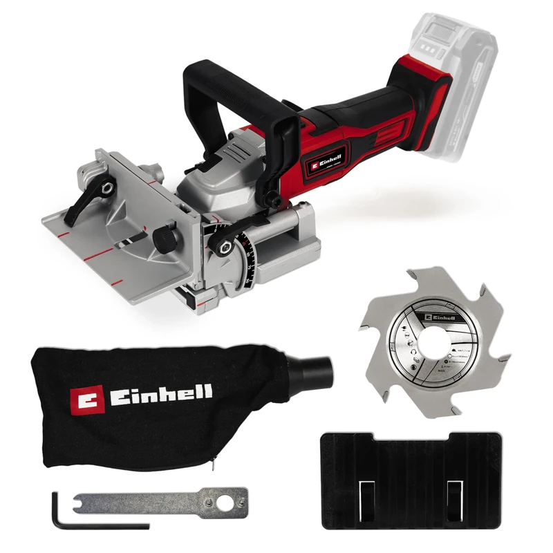 Einhell Power X-Change 18V Cordless Biscuit Jointer - Variable Cutting Depth Plate Joiner with Dust Extraction for Woodworking - TE-BJ 18 Li Solo Biscuit Joiner (Battery Not Included)