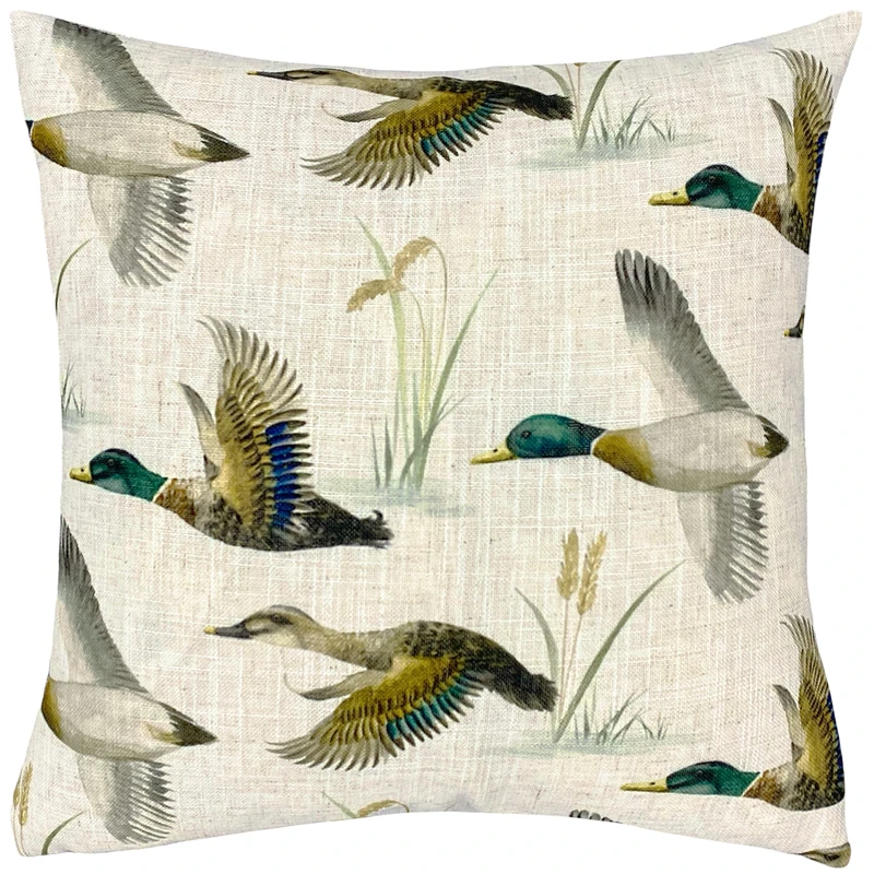 Evans Lichfield Country Duck Pond Feather Filled Cushion, Polyester, Linen, Multi