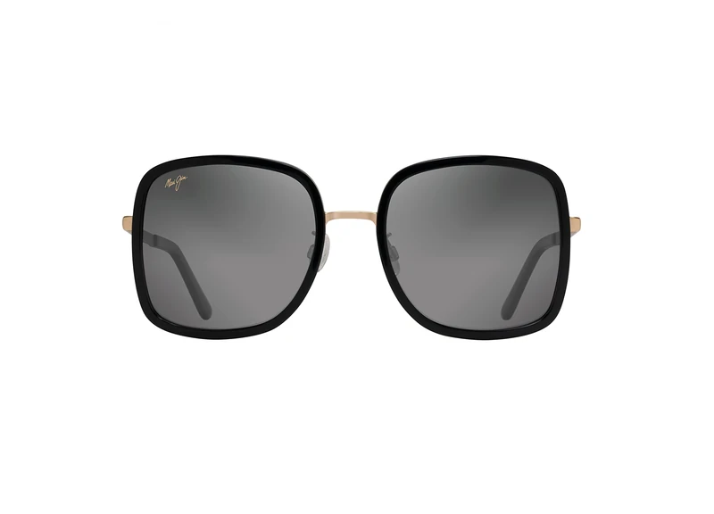 Maui Jim Unisex PUA Sunglasses, Black with Gold/Neutral Grey Polarized, Unica, Black With Gold/Neutral Grey Polarized, One Size