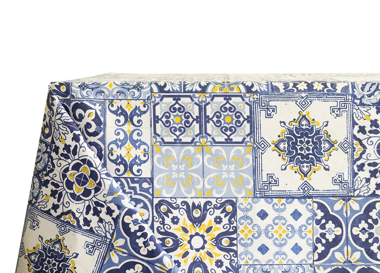 BIANCHERIAWEB Kitchen and Living Room Tablecloth, 140 x 240 cm, Amalfi Pattern, Made in Italy, Tablecloth in 100% Cotton