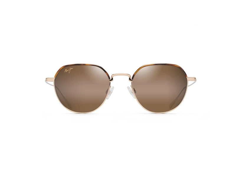 Maui Jim Island Eyes W/Patented Polarizedplus2 Lenses Round Sunglasses, Gold/Hcl Bronze, M