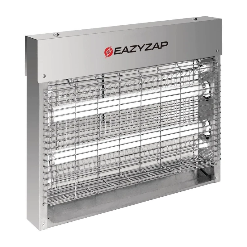 Eazyzap FP983 Energy Efficient LED Fly and Insect Pest Killer | 30m² Coverage |Durable Rust Resistant Stainless Steel | Eco Bulbs: 2 x 4 Watt | Spare Bulb AJ639