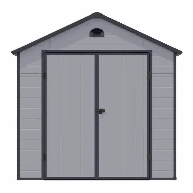 Rowlinson Airevale Plastic Apex Shed 8ft x 6ft - Color: Light Grey