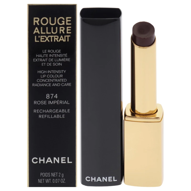 CHANEL 820-38745 Rouge Allure L'extrait Lipstick Rose Imperial-874 1 U for adults, ideal for polished makeup and nail looks