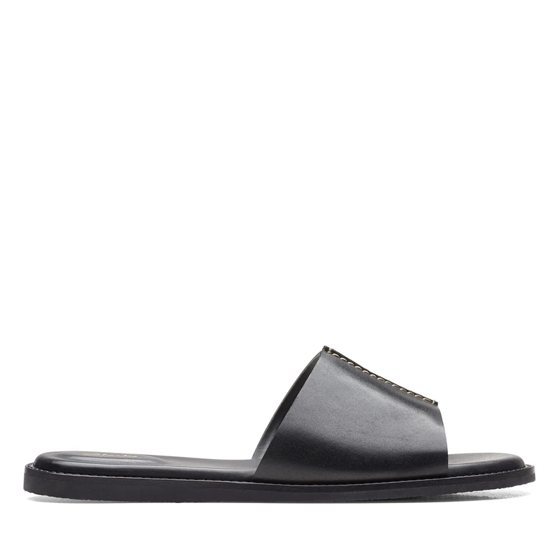Clarks Women's Karsea Mule Slide Sandal, Black Leather, 7 UK
