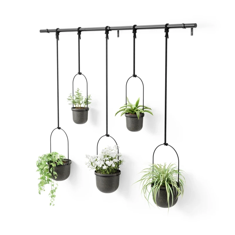 Umbra TRIFLORA HANGING PLANTER SET OF 5 BLACK