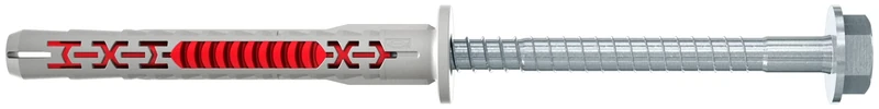 fischer DuoXpand 8 x 80 FUS, Universal Plug with Hexagon Head Screw & Molded Washer, Strong Hold, Ideal for Porous Building Materials, enables anchoring Close to The Edge, 50 pcs.