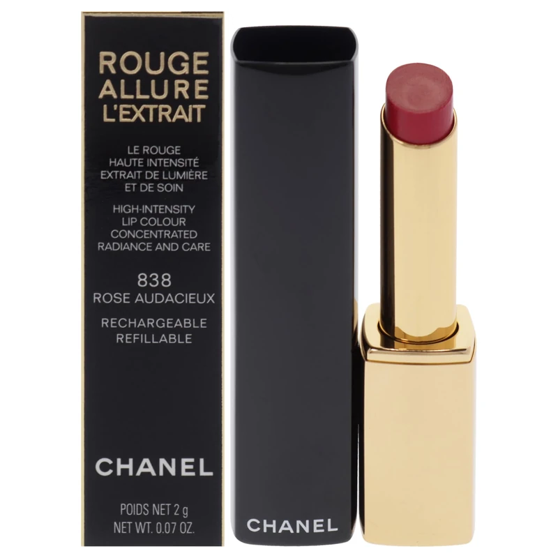 CHANEL 820-38387 Rouge Allure L'extrait Lipstick Rose Audacieux-838 1 U for adults, made for polished makeup and nail looks