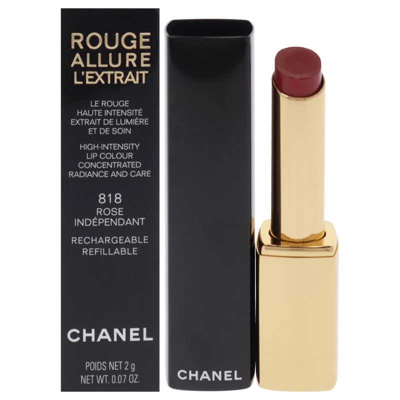 Rouge Allure Lextrait Lipstick - 818 Rose Independent by Chanel for Women - 0.07 oz Lipstick (Refillable)
