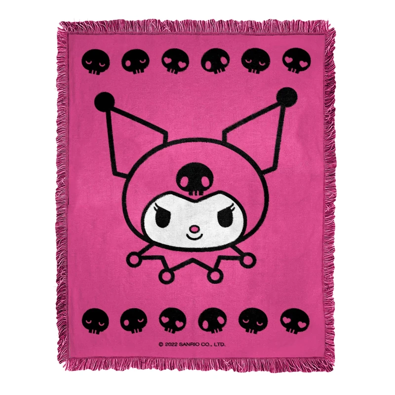 Northwest Woven Jacquard Throw Blanket, 46" x 60", Kuromi Sugar and Skulls