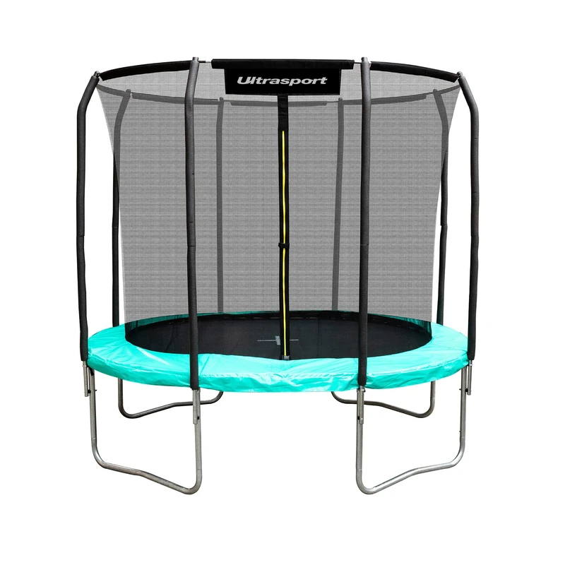 Ultrasport Round Trampoline, good safety features, trampoline in round shape for complex jumping techniques, stable frame, outdoor trampoline in 2 sizes, 274 x 396 cm
