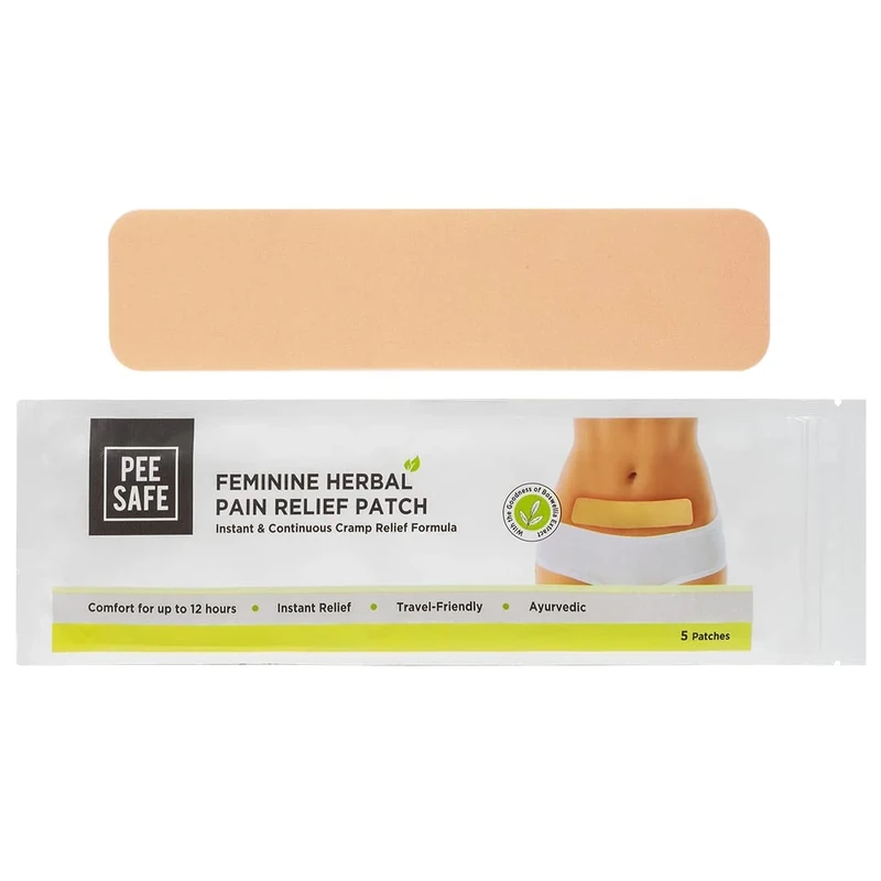 PEESAFE Feminine Herbal Pain Relief Patches (5 Patches) | Instant & Continuous Pain Relief | Period Cramp Relief | Period Pain Relief | Menstrual Pain Relief | Endometriosis Pain Relief | Period Patch