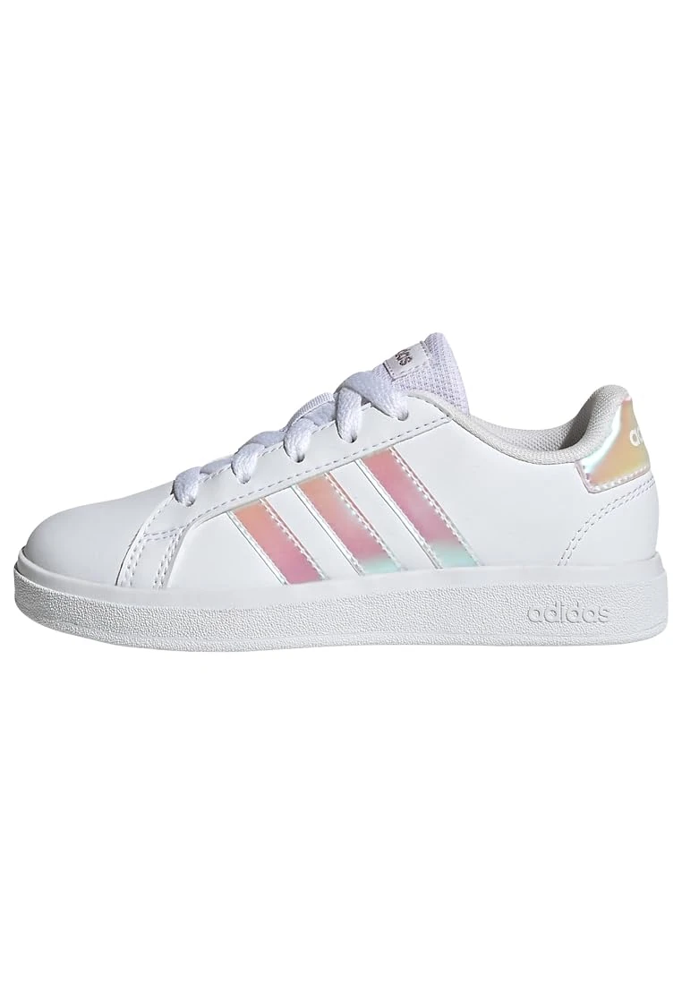 adidas Unisex Kids Grand Court Lifestyle Lace Tennis Shoes, Cloud White / Iridescent / Cloud White, 3 UK