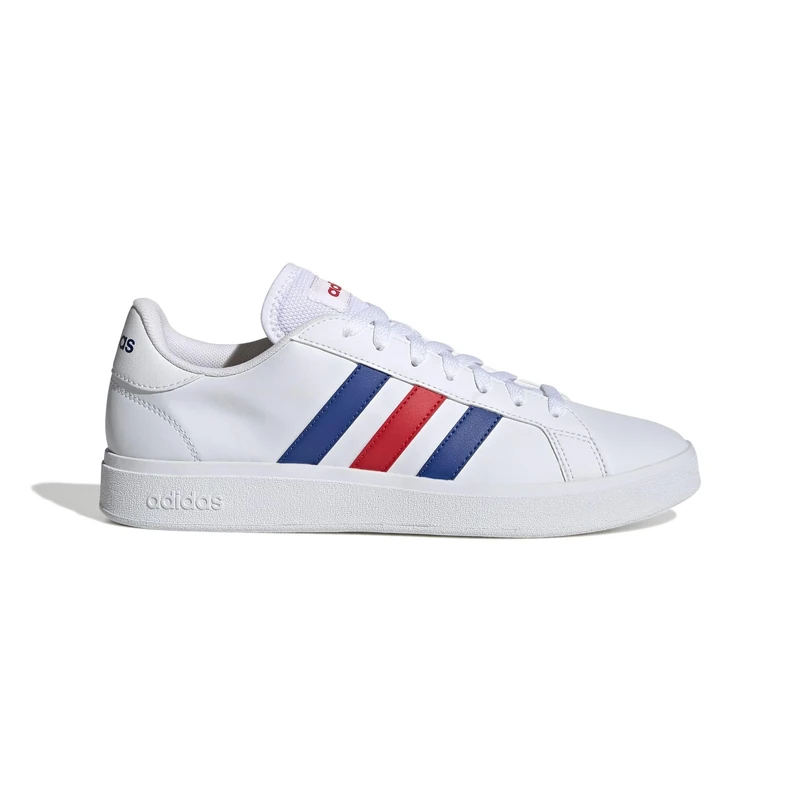 adidas Men's Grand Court Base 2.0 Shoes, Cloud White/Royal Blue/Vivid Red, 9 UK