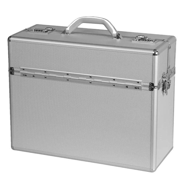 ALUMAXX Fixbag FB2045100 Alpha Pilot Case with Klickfix Compact Pocket Rail for Bicycles Aluminium Briefcase for DIN A4 Folders Business Case Approx. 31 x 42 x 15 cm Silver, silver, ca. 31 x 42 x 15 cm, Fixbag Alpha Pilot Case - Image 1