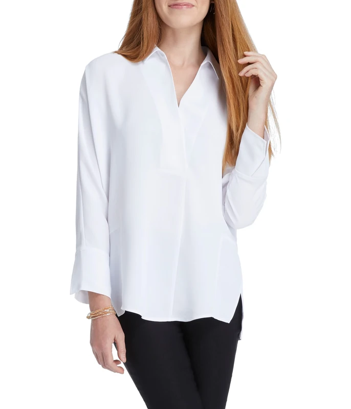 NIC+Zoe Petite Flowing Ease Top, Paper White, Large Petite - Image 1