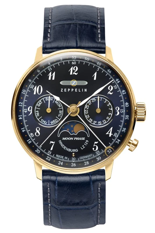 Zeppelin Classic Watch 7039-2, Blue, Strap.