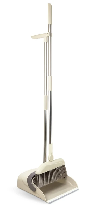 Maximex Dustpan Set with Long Handle for Thorough Sweep, Sturdy Corner Broom with Telescopic Handle and Magnetic Attachment, 180° Rotating Broom with Handle, Sweeping Fitting, Large Dustpan