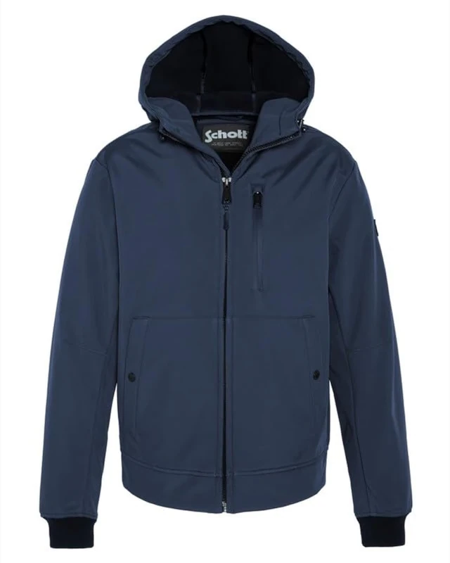 Schott NYC Kale Cropped Zip Jacket with Hood Schott, Navy, XL for Adults