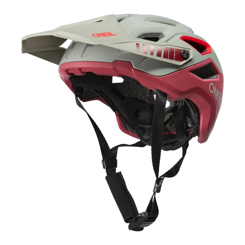 O'NEAL Mountain Bike Helmet Bicycle Lightweight Enduro/Trail/Freeride Helmet with 2 Shell Polycarbonate Construction Pike Helmet Solid Adult Grey/Burgundy L/XL (58-61 cm)