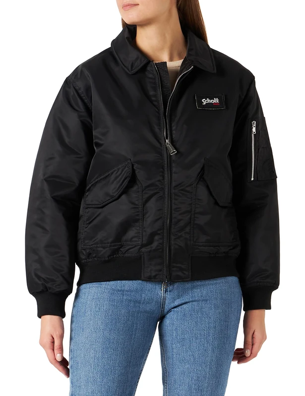 Schott NYC Women's Danwrs CWU Fit Loop Schott Jacket, Black, S