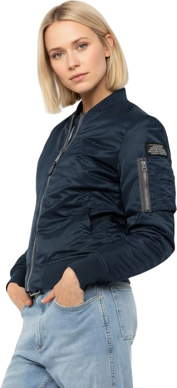 Schott NYC Airforcewrs SCHOTT Women's Bomber Jacket, navy blue, M