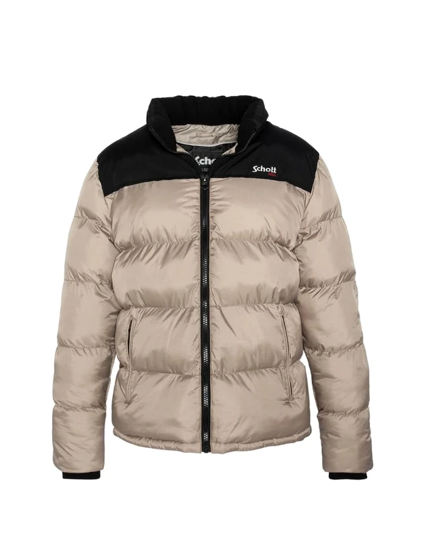 Schott NYC Mixte Utah DOUDOUNE EMPIECEMENT EPAULE SCHOTT, BEIGE, M EU