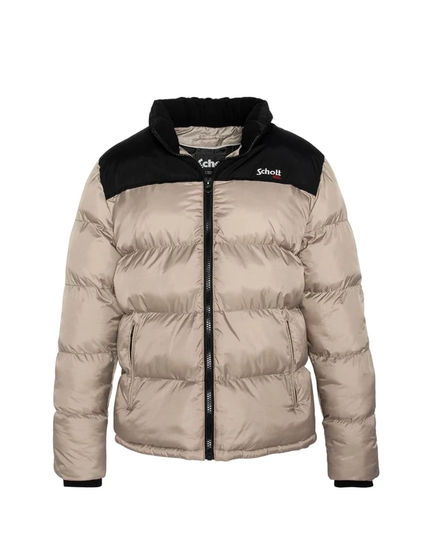 Schott NYC Mixte Utah DOUDOUNE EMPIECEMENT EPAULE SCHOTT, BEIGE, XS EU