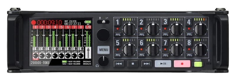Zoom - F8n Pro - 32-Bit Field Broadcast Multitrack Recorder - 8 Preamps