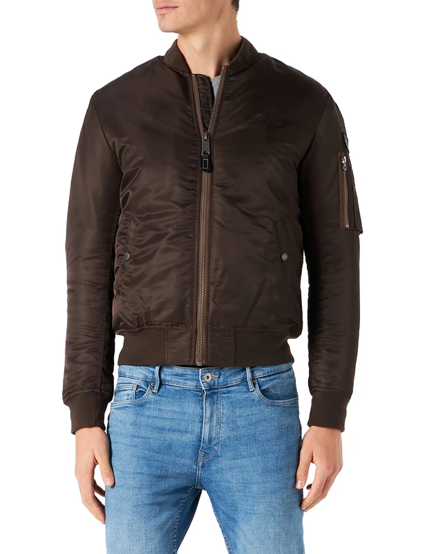 Schott NYC Airforcers Schott Bomber Jacket, Dark Brown, S, Adult