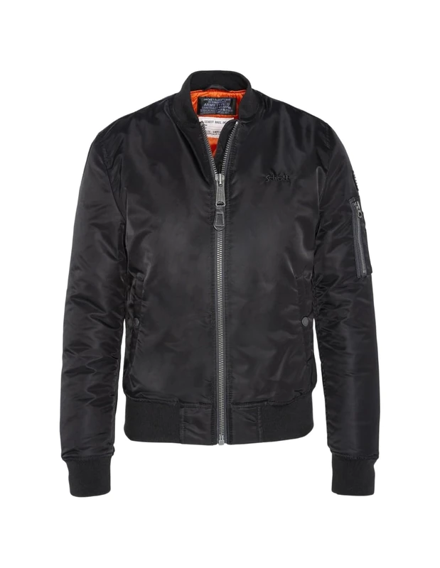 Schott NYC AIRFORCEWRS Schott Bomber Jacket, Black, S, Adult