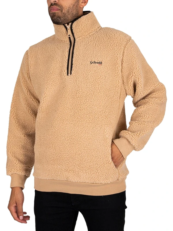 SCHOTT NYC Men's Sweatshirt, beige, XL