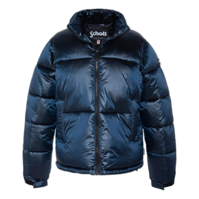 Schott NYC Belstarshw Schott Short Quilted Down Jacket, Ocean, S
